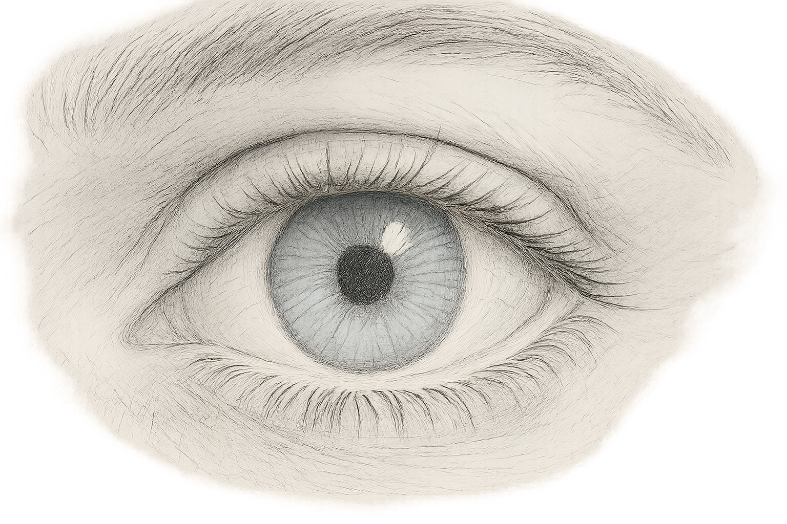 yeux bleu clair transparent